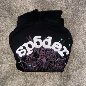 Sp5der Black Graphic Sweater